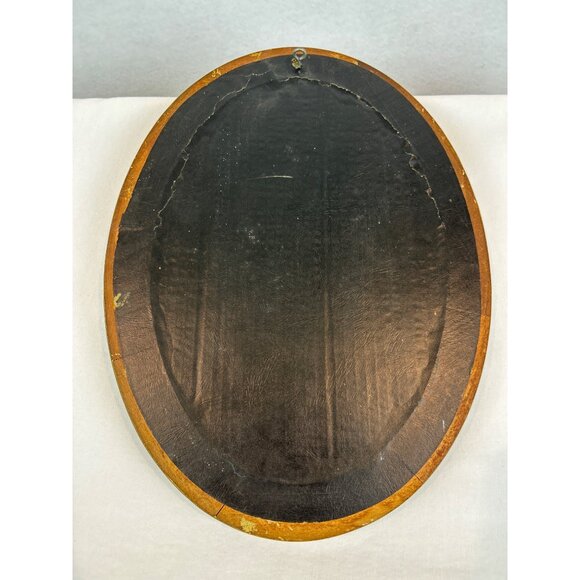 Antique Portrait Woman Convex Oval Wood Frame Victorian Stern Face - Picture 6 of 10